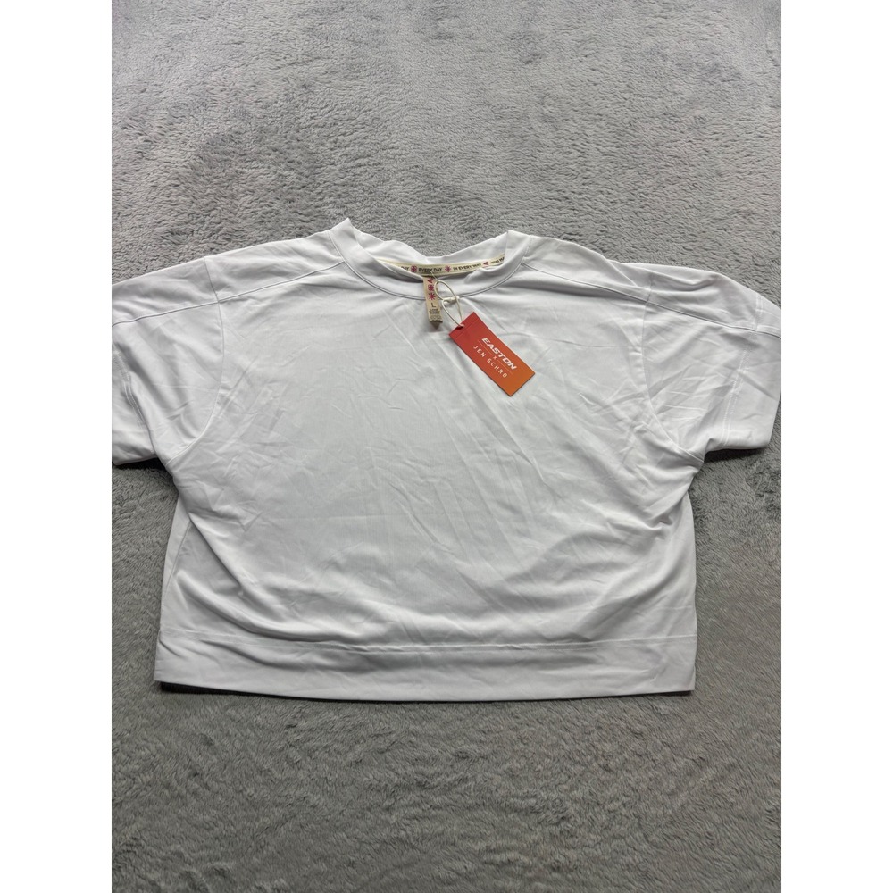 Easton x Jen Schro Womens Crop Tee White Short Sleeve EJST-W-L Large NWT